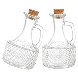 Luxshiny 2 Stück Glas-Ölspender-Flasche Speiseöl-Essig-Spender Mit Korkstopfen Glas-Menage-Flasche Für Die Küche Zu Hause 400 Ml
