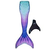 Fin Fun Limited Edition Mermaid Tail zum Schwimmen für Frauen, Teenager und Erwachsene mit Monoflosse, X-Small, Lotus Moon
