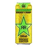Rockstar Energy Drink Hemp Prickly Cactus - Koffeinhaltiges Erfrischungsgetränk für den Energie Kick, EINWEG (12x 500ml)