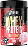 Warrior Whey Proteinpulver 500 g (bis zu 36 g Shake) – Muskelaufbau- und Erholungsgetränk – zum Genießen nach dem Training – köstlich und reich an Aminosäuren – 20 Portionen (Erdbeercreme)