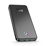 Rocoren Power Bank, 22.5W Ultra Slim 10000mAh Powerbank, USB C Input & Output, Externe Handyakkus mit RGB Light, Kompatibel mit iPhone15/14/13, Samsung Galaxy, Huawei, Google, iPad, Airpods-Schwarz