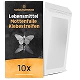 Mottenfalle Lebensmittel - 10 Stück Spar Set - Klebestreifen - Zur Bedarfskontrolle - Lebensmittelmotten Falle - Mittel gegen Motten - Mottenpapier - Anti Motten