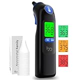 Ohrthermometer, Ohr Fieberthermometer für Baby Erwachsene, digitales infrarot-Thermometer mit 24 Einweg-Schutzkappen, blau