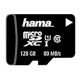 Hama microSD | microSDHC | microSDXC Karte 128GB 80MB/s Übertragungsgeschwindigkeit Class 10 microSD Speicherkarte im Mini-Format Mini SD z. B. für Android Handy, Smartphone, Tablet, Nintendo UHS-I