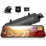 WOLFBOX G930 4K Rückspiegelkamera, Dash Cam vorne und hinten für Auto mit 64GB, Touchscreen Rückspiegel Rückfahrkamera, Parkmonitor
