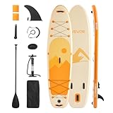 VEVOR aufblasbares Stand Up Paddle Board (323 x 83,8 x 15,2 cm) Paddleboard, Komplettset inkl. Pumpe Paddel Finne Rucksack, Knöchelleine Gurt, rutschfestes Deck für Jugendliche und Erwachsene