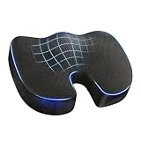 CANCYCC Sitzkissen Orthopädischer Sitzring, Hochwertiger Memory Foam Steißbeinkissen, Ergonomisches Sitzkissen, Entlastung Steißbein und Ischiasb, für Auto, Sofa, Büro und Rollstuhl (Schwarz)