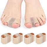 Obidodi Zehenspreizer Hallux Valgus 4 Stück, Silikon Großzehenabstandshalter mit 2 Schlaufen, Toe Separator für Hallux Valgus Korrektur Frauen Männer