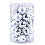 StarTreene 34 Stück 4,1 cm Weihnachtskugel-Ornament-Set, saisonale Party, bruchsichere Dekorationen