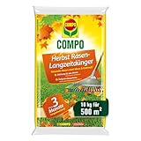 COMPO Herbst Rasendünger - Rasendünger für den Herbst - Kaliumdünger für den Rasen - 10 kg für 500 m² - COMPO Herbst-Rasen Langzeit-Dünger