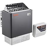 VEVOR Saunaofen, 6 kW, 400 V, 3N tragbarer Saunaofen für drinnen & draußen mit 3-Stunden-Timer, digitaler Regler für 5–9 m³ großes Zuhause, gewerbliche Nutzung in Hotel-Spa-Duschen, max. 110 °C