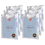 100% Pure Krillöl Kapseln hochdosiert – 3x 60 Kapseln mit Omega-3 und DHA – Unterstützt Herz, Gehirn und Gelenke – 100% naturbelassen, mit Cholin und Astaxanthin - ohne Fischgeschmack