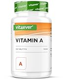 Vitamin A - 10.000 I.E. (3000 µg) - 240 Tabletten - Laborgeprüft (Wirkstoffgehalt & Reinheit) - Retinylacetat - Ohne unerwünschte Zusätze - Hochdosiert - Vegan