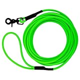 lupolos® Schleppleine mit Handschlaufe 10m - wasserfest, abwaschbar & pflegeleicht, PVC, gummiert (wie Biothane), Neon Grün, Scherenkarabiner