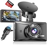 2K Dashcam Vorne,QHD Dashcam Auto,Dashcam Kamera Mit 64g Sd-Karte,3' IPS Bildschirm,Nachtsicht,WDR,170° Weitwinkel,Loop-Aufnahme,G-Sensor, Bewegungserkennung,Parkmodu