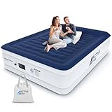 Active Era Luxus Luftbett 2 Personen, Luftmatratze selbstaufblasend mit eingebauter elektrischer Pumpe & integriertem Kissen, Aufblasbare Matratze für Camping & Gästebett - 203 x 152 x 56cm