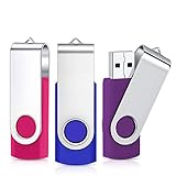 USB Stick 2GB 3 Stück, Cardfuss USB-Sticks 3er Pack Speicherstick 2GB USB 2.0, USB Speicherstick Memory Stick Datenspeicher mit Schlüsselband und LED-Licht (Multicolor)
