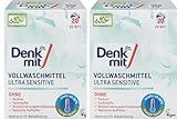 Denkmit Vollwaschmittel Ultra Sensitive 2er Pack (2 x 20 Waschladungen) – Ohne Parfum, Farbstoffe & Konservierungsmittel, Vegan, Ideal für Babykleidung + Purlife Sticker
