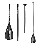 NIXY SUP-Paddel aus Kohlefaser – 94 quadratische Klinge, verstellbares 3-teiliges Pro-Paddel mit ABS-Klingenkante für Stand-Up-Paddel-Boarding, langlebig, leicht, schwimmendes Ruder, 12 K schwarz