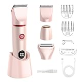 HASAIKA® 3-in-1 Damenrasierer Elektrisch für Körper, Damenrasierer Intimbereich, IPX6 Wasserdicht, Nass & Trocken, Ganzkörperepilierer/Rasierer/Rasur (Rosa)