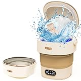 Mobile Waschmaschine, 16L Mini Waschmaschine mit Schleuder Camping Waschmaschine, Tiefenreinigung von Unterwäsche, Babykleidung, Socken, Kleine Waschmaschine für Wohnungen, Schlafsäle, RV, Khaki