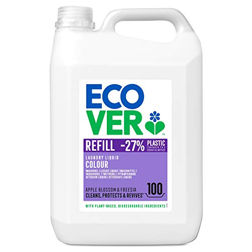 Ecover Waschmittel Color Apfelblüte & Freesie (5 L/100 Waschladungen), Flüssigwaschmittel mit pflanzenbasierten Inhaltsstoffen, Colorwaschmittel für Erhalt und Schutz der Kleidung