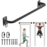 BeneLabel Klimmzugstange Wandmontage, Pull Up Bar Decke 96cm Gerade Turnstange Fitness Krafttraining Klimmzug Stange für Erwachsene/Teenager Oberkörpertraining mit Karabiner & Hardware, Bis 227kg