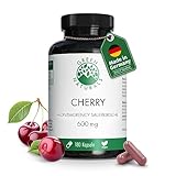 Montmorency Sauerkirsche | 60.000 mg | hochdosierter 50:1 Extrakt | 180 Kapseln | 3 Monate Vorrat | vegan & ohne Zusätze | Herstellung & Laborprüfung in DE | Green Naturals®