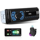 Hikity DAB+ Autoradio 1 Din Bluetooth Freisprecheinrichtung FM Radio Auto MP3-Player, Smartphone Ladefunktion, SD Card USB AUX IN, Lenkrad Fernbedienung Digital Media Player