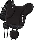 Equinate Reitpad Newfield aus synthetischem Wildleder Pferd Schwarz - Bareback Pad mit pflegeleichter Neopren Unterseite - Reitkissen Baumloser Sattel