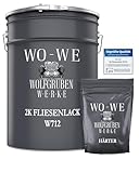 WO-WE 2K Fliesenlack Fliesenfarbe Wand und Bodenfliesen Anthrazit-Grau ähnl. RAL 7016-2,5Kg