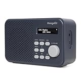 MangoKit MD2 DAB/DAB Plus Radio mit Bluetooth,Digitalradio,UKW Radio, kleines Küchenradio mit Netzbetrieb und Batterie,tragbares dab Radio,Anzeige,Alarme und Uhr,Schlummerfunktion-Dunkelgrau