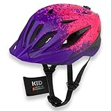 KED Kinder Road Fahrradhelm Street Jr. Pro Violet pink / 53-58 (M) K-Fit Black Clear Rastersteckschloss Insektenschutznetz QUICKSTOPP Gurtenlängeneinstellung Integriertes LED-Rücklicht K-Strap