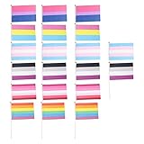 ROMISBABA 20Stücke Teiliges Streifen Flaggen Handheld Lgbt Parade Flaggen für Karneval und Festivals Tragbar und Langlebig Symbol für Lgbtq