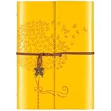 Leder Notizbuch Journal, Vintage Nachfüllbares Tagebuch mit 2 PVC-Taschen, Reisetagebuch zum Schreiben, Tagebuch Journal für Frauen, Männer, Mädchen und Jungen, 100GSM Liniertes Papier, 160 Seiten