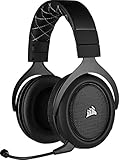 CORSAIR HS70 PRO WIRELESS Gaming Headset - 7.1 Surround Sound - Abnehmbares Unidirektionales Mikrofon - Bis zu 40ft Reichweite - iCUE-Kompatibel - PC, Mac, PS5, PS4 - Carbon