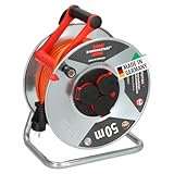 Brennenstuhl Garant S V2 IP44 Kabeltrommel 50m outdoor (Made in Germany, Kabel in Signalfarbe orange, Stahlblech, kurzfristiger Einsatz im Außenbereich)