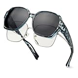 Face Shadow Polarisierte Überzieh Sonnenbrille Damen, Überbrille Sonnenbrille für Brillenträger, UV-Schutz Ultra Leicht Fit-Over Brille