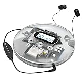 Oakcastle CD100 Wiederaufladbarer Bluetooth-CD-Player | 12 Stunden tragbare Spielzeit | Im Auto kompatibler persönlicher CD-Player | Inklusive Kopfhörer, AUX-Ausgang, Anti-Skip-Schutz