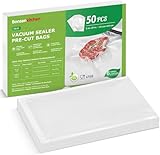Bonsenkitchen Vakuumierbeutel 15x23cm, 50 Beutel Profi-Folienbeutel für alle Vakuumiergerät, Vakuumbeutel für lebensmittel, Sous Vide Gefrierbeutel, Einschweissbeutel, BPA-frei, VB30