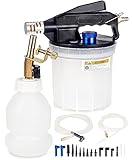 GOTLUCK Bremsenentlüftungsgerät Auto Druckluft,2L Entlüftungsgerät mit 1L Nachfüllflasche und Adaptern,Bremsflüssigkeitswechselgerät mit 70 Zoll Langem Silikon Entlüftungsschlauch