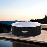 Arebos Whirlpool | aufblasbar | In- & Outdoor | 6 Personen | ⌀ 208 cm | 130 Massagedüsen | mit Heizung | 1.000 Liter | Inkl. Abdeckung | Bubble Spa & Wellness Massage