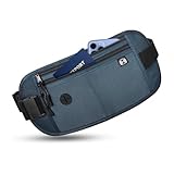 xolear Geldgürtel, Flache Bauchtasche für Herren und Damen, Bauchtasche Diebstahlsicher, Wasserdicht Geldgürtel für Reisen, mit verstellbarem Gürtel, für Geld, Karten, Pass, Ids（Dunkelblau ）