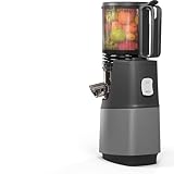 Entsafter Slow Juicer, Entsafter Gemüse und Obst Testsieger mit 135mm großem Einfüllschacht,Grau mattiert