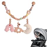 STARTONYOU Kinderwagenkette Holz Baby, Kinderwagen Kette für Babys, Kinderwagenspielzeug Mädchen Junge, Kinderwagen Zubehör Kinderwagenkette für Babys und Kleinkinder ab 0+ Monaten