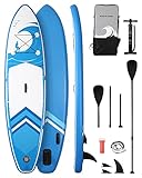 Stand up Paddling Board Aufblasbar Paddle Board SUP Board mit 15 cm Dickes Board & Brettwith Zubehör & Tragetasche & schnelles Pumpen für Erwachsene & Jugendliche zum Paddeln Surfen Angeln Yoga