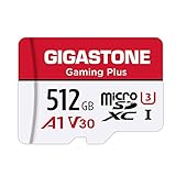 Gigastone Gaming Plus Micro SD Karte 512GB + SD Adapter, Kompatibel mit Switch, SD Karte Lesegeschwindigkeit bis zu 100MB/s. MicroSDXC Speicherkarte UHS-I A1 U3 V30 Klasse 10, 4K UHD Video