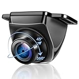 【360°+90°Drehbar】AHD 720P Rückfahrkamera Auto Rückfahrkamera Metallgehäuse Universal Ruckfahrkamera mit Nachtsicht 170° Weitwinkel Rückfahrlinie IP69 Wasserdicht Rückfahrkamera Nachrüsten für Van SUV