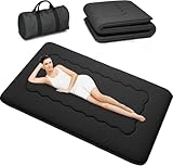 Kiseely Japanische Futon-Matratze, Faltbare Tatami-Matte, tragbare Schlafunterlage mit Tasche und Gurt, Bodenmatratze, verdickte Schlafmatratze, Camping-Matratze (Schwarz YU1, 120X200cm)
