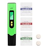 Aideepen PH Messgerät Digital, 0-14 pH-Messbereich, 0.01 Hohe Genauigkeit, pH-Wasser-Tester mit LCD-Display Hintergrundbeleuchtung für Wasser, Aquarium, Teich, Pool, Mit Kalibrierpulver